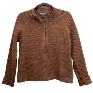 Woolrich Brown Half Zip Ribbed Sweater Women’s Medium
